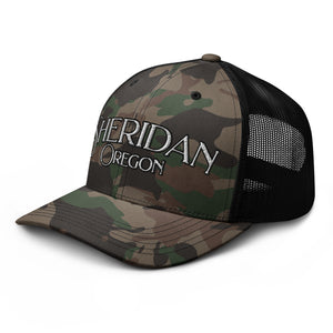 Sheridan, Oregon Camouflage trucker hat